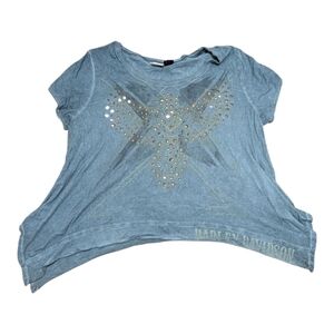 Harley Davidson Motorcycles Women's Graphic Studded T-Shirt Size 1W